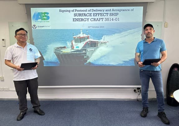 Strategic Marine Celebrates Signing and Delivery of First Surface Effect Ship (SES) to AES